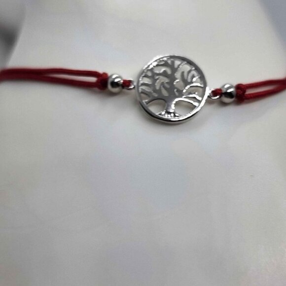 Jewelry - Tree of Life Bracelet – 925 Sterling Silver Charm, Adjustable Red String